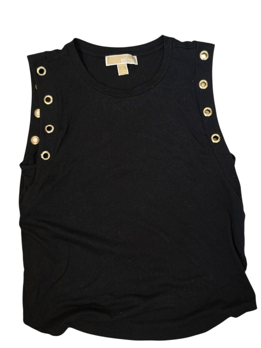 Michael Kors Sleeveless Top Size M Black Grommet Accent Tank